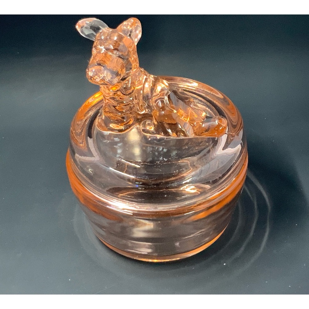 Vintage Jeanette Carnival Glass Marigold Scottish Terrier Scottie Dog Powder Jar